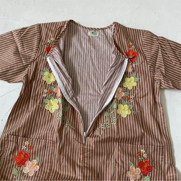 Nursing Dress Maternity Dress Breastfeeding Striped Embroidered Duster L NWOT - Picture 7 of 7